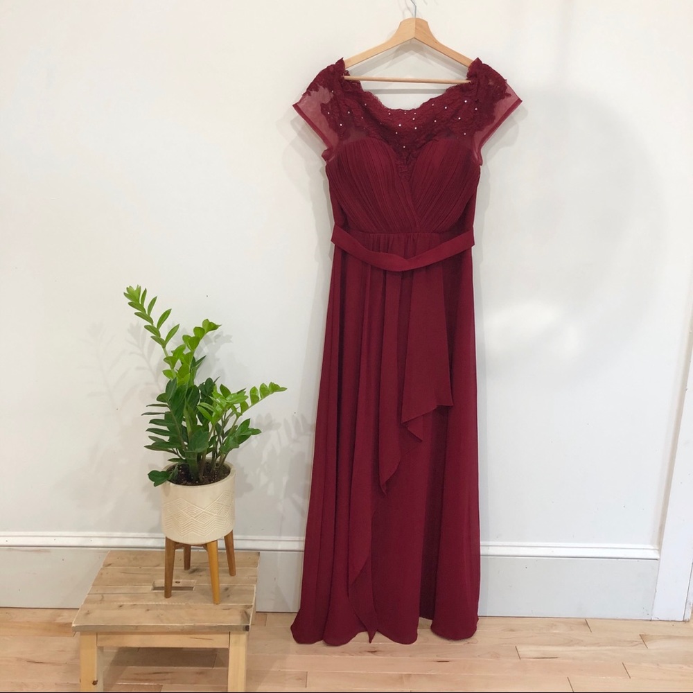 Burgundy bridesmaid dress